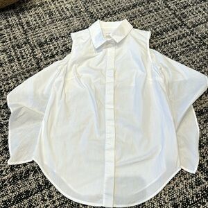 N/ Nicholas white sleeveles button down top